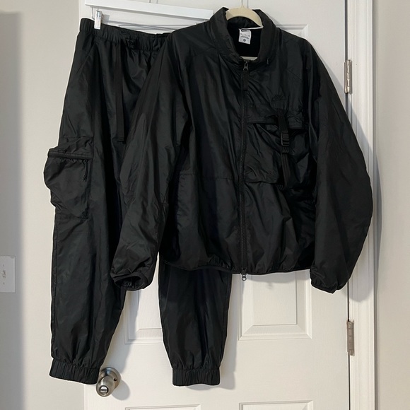 Nike Other - Nike Black Zip-Up Nylon Jacket and Cargo Joggers